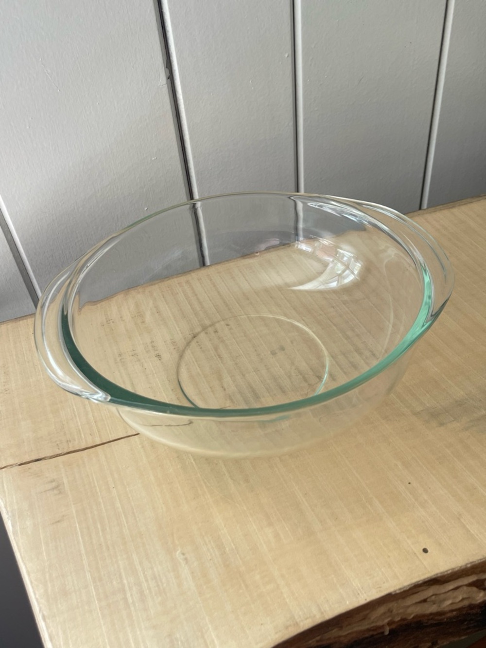 $15 SALE Pyrex Handled Clear Glass Cook & Serve Bowl 2 QT